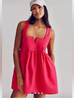 anthropologie pink striped dress V-Neck Striped A-Line Mini Dress